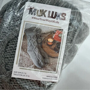 Muk Luks House Slippers socks Womens Size S/M Gray NWT 3445